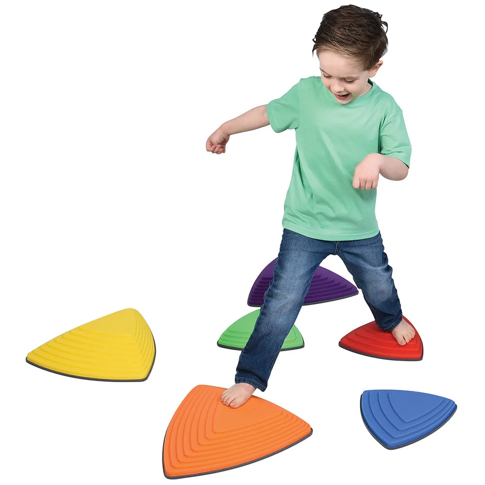 River Stones 6-Piece Set | Triangular Balance Stones for Active Play