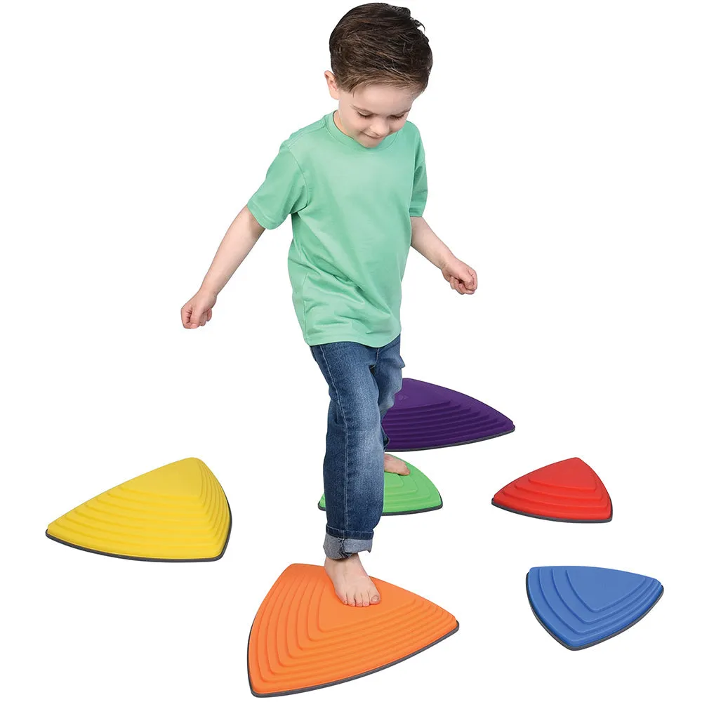 River Stones 6-Piece Set | Triangular Balance Stones for Active Play