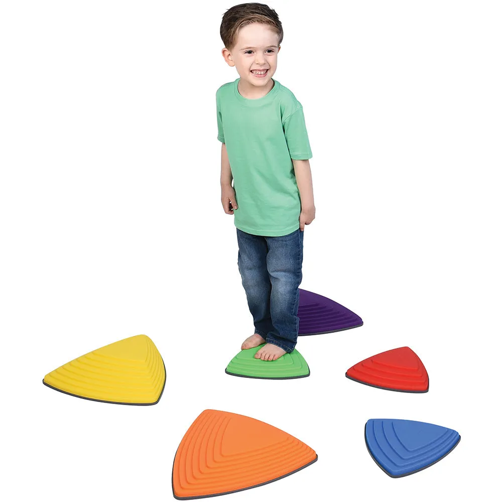 River Stones 6-Piece Set | Triangular Balance Stones for Active Play