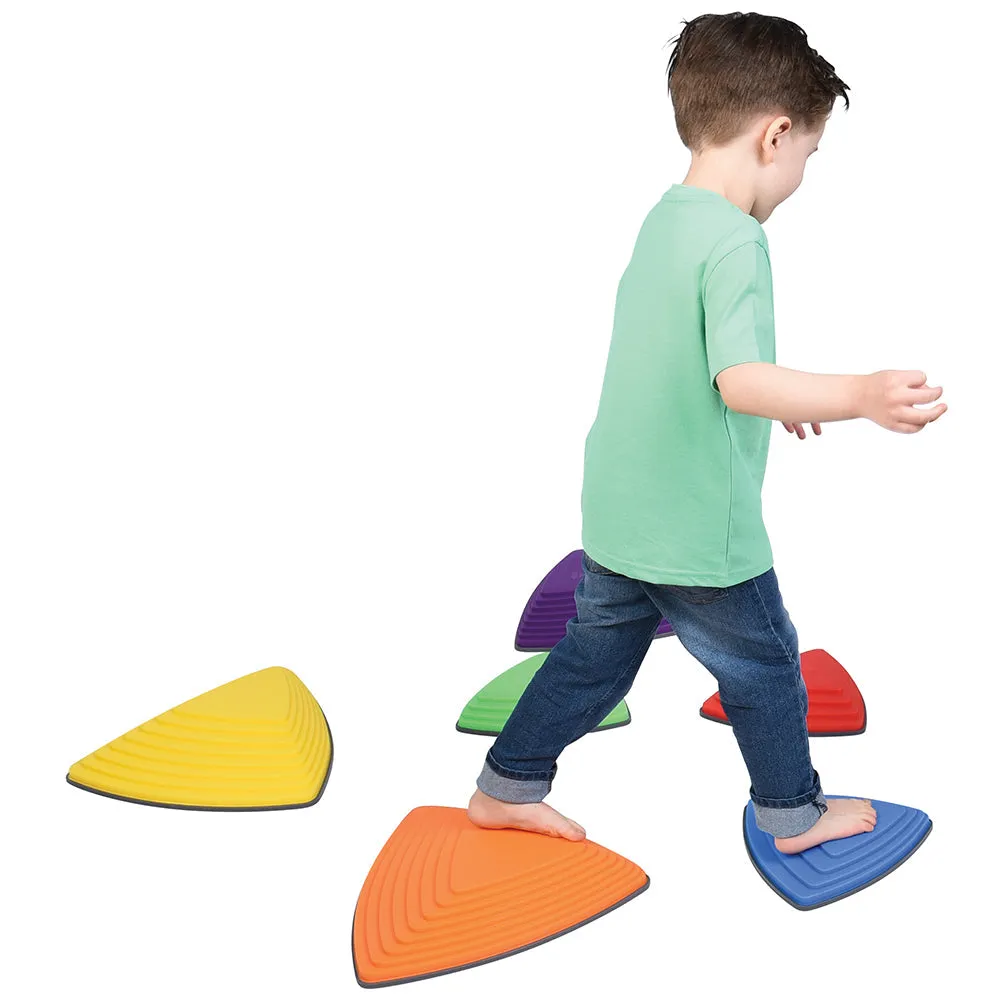 River Stones 6-Piece Set | Triangular Balance Stones for Active Play