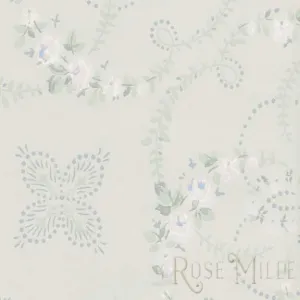 Rosebud Garland in Green - Signature Vintage Scrapbook Papers