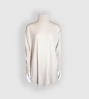 RUUQ Oversize Long Sleeve Top with Mock Neck - Buttermilk