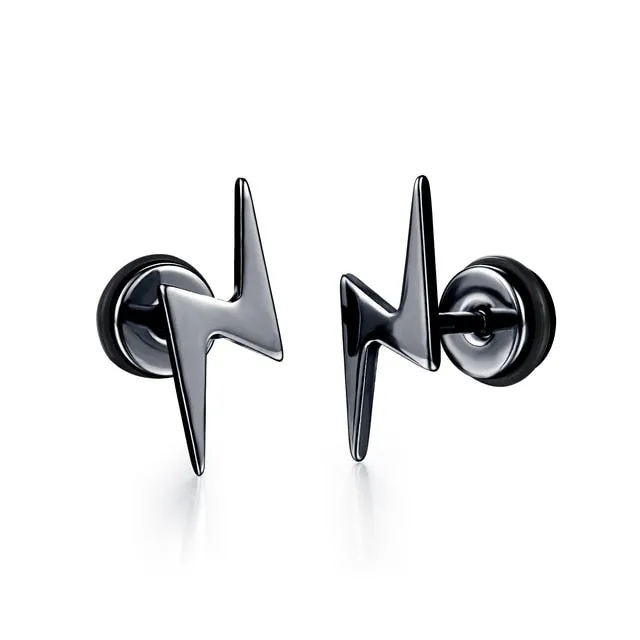 Small Black Punk Stud Earrings