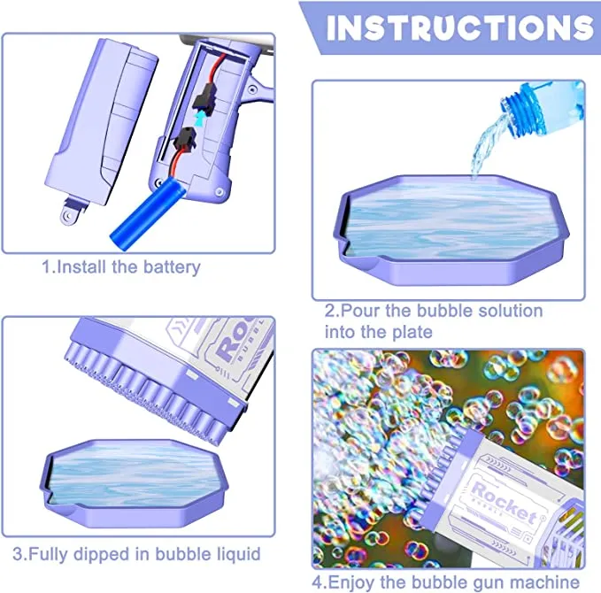 Soap Bubble Gun Machine with 69 Holes