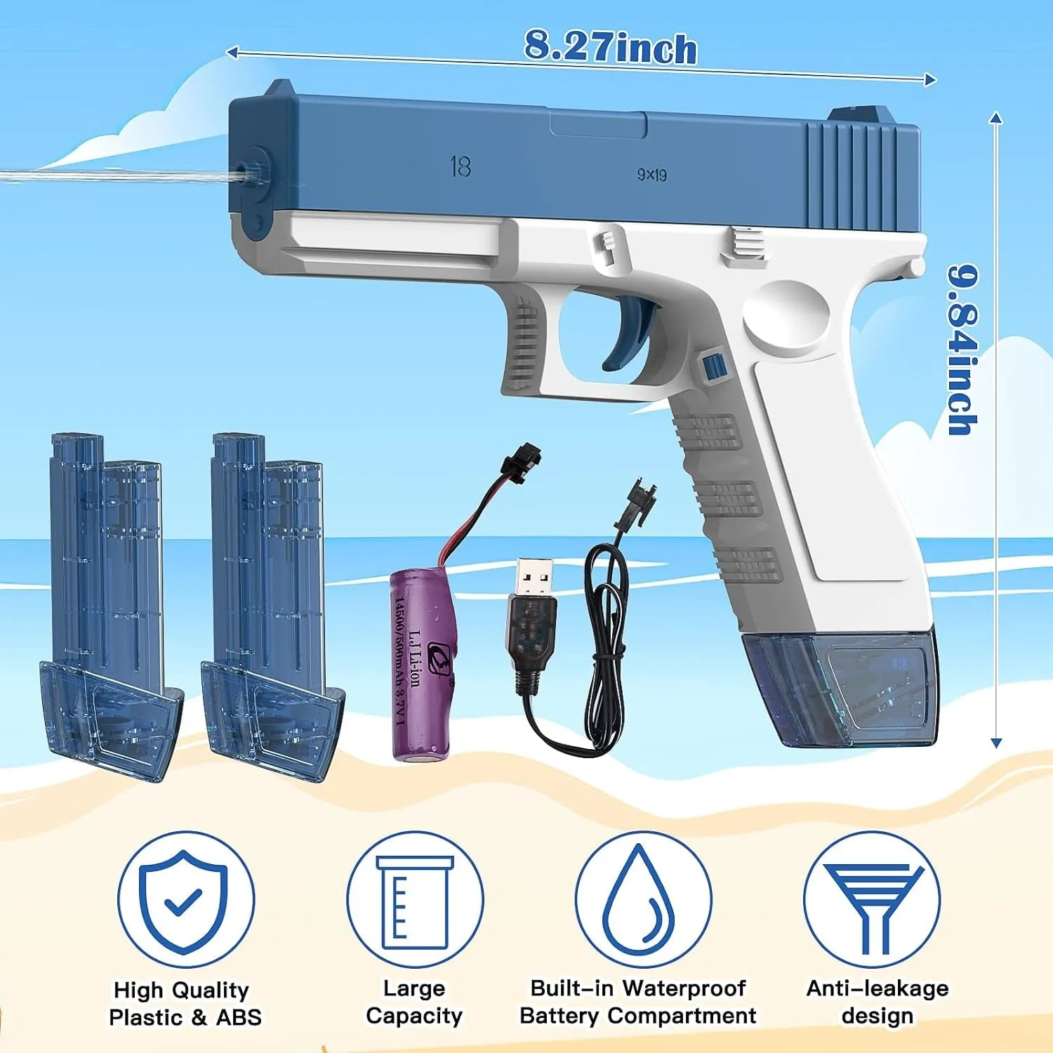 Spray Blaster Electric Rechargeable Water Play Gun - Y00