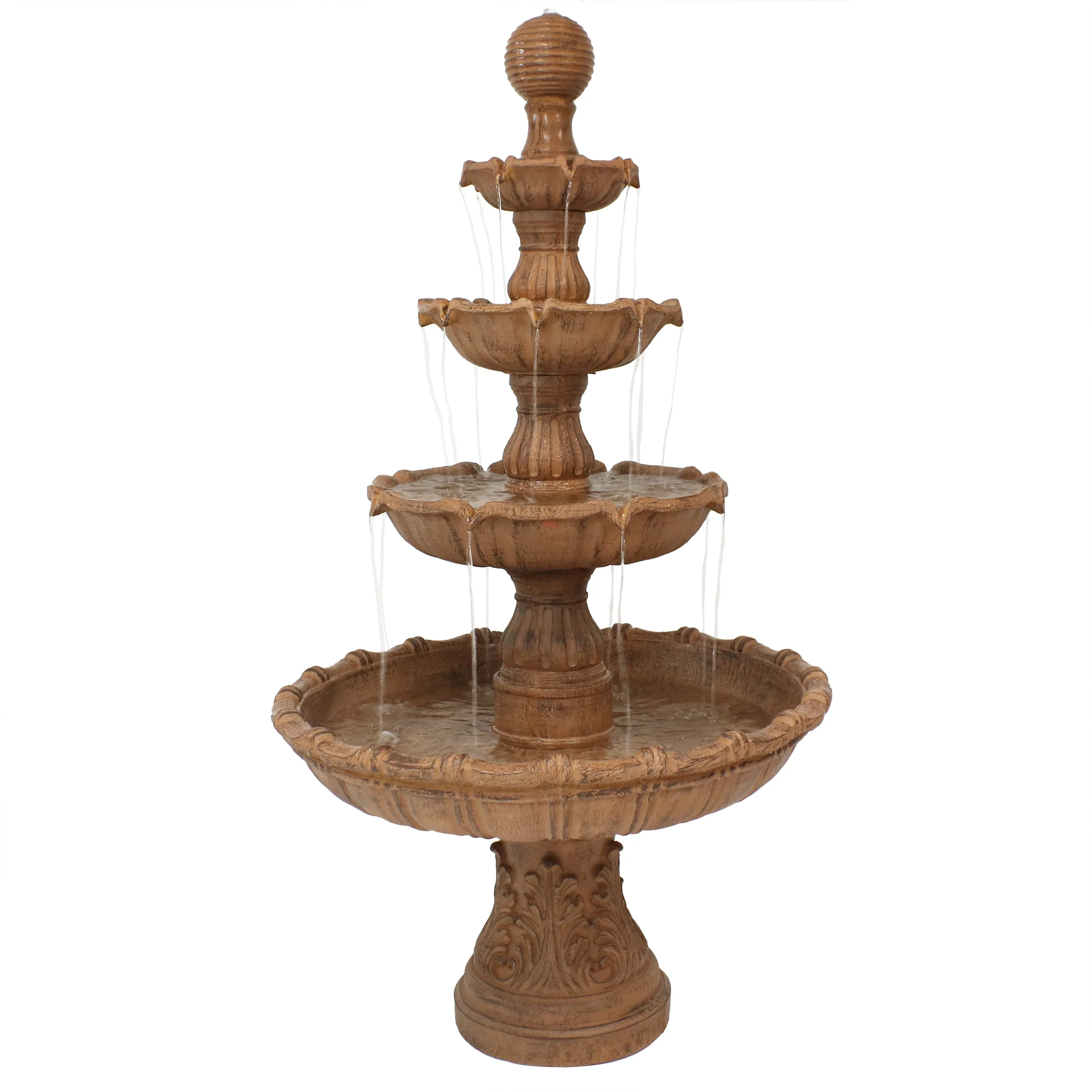 Sunnydaze Large Tiered Ball Outdoor Fountain - 80" H