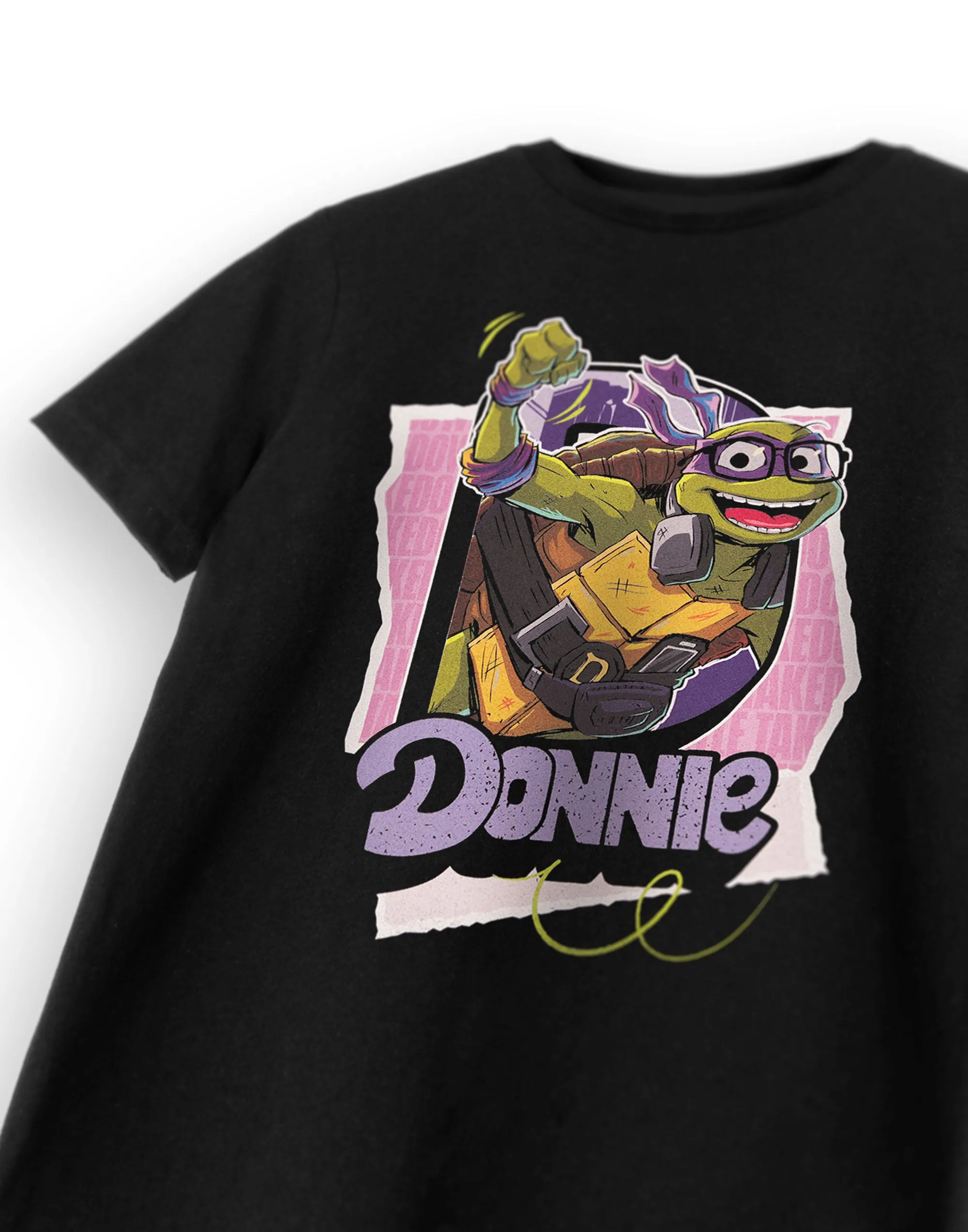 Teenage Mutant Ninja Turtles Boys Donnie Black Short Sleeved T-Shirt