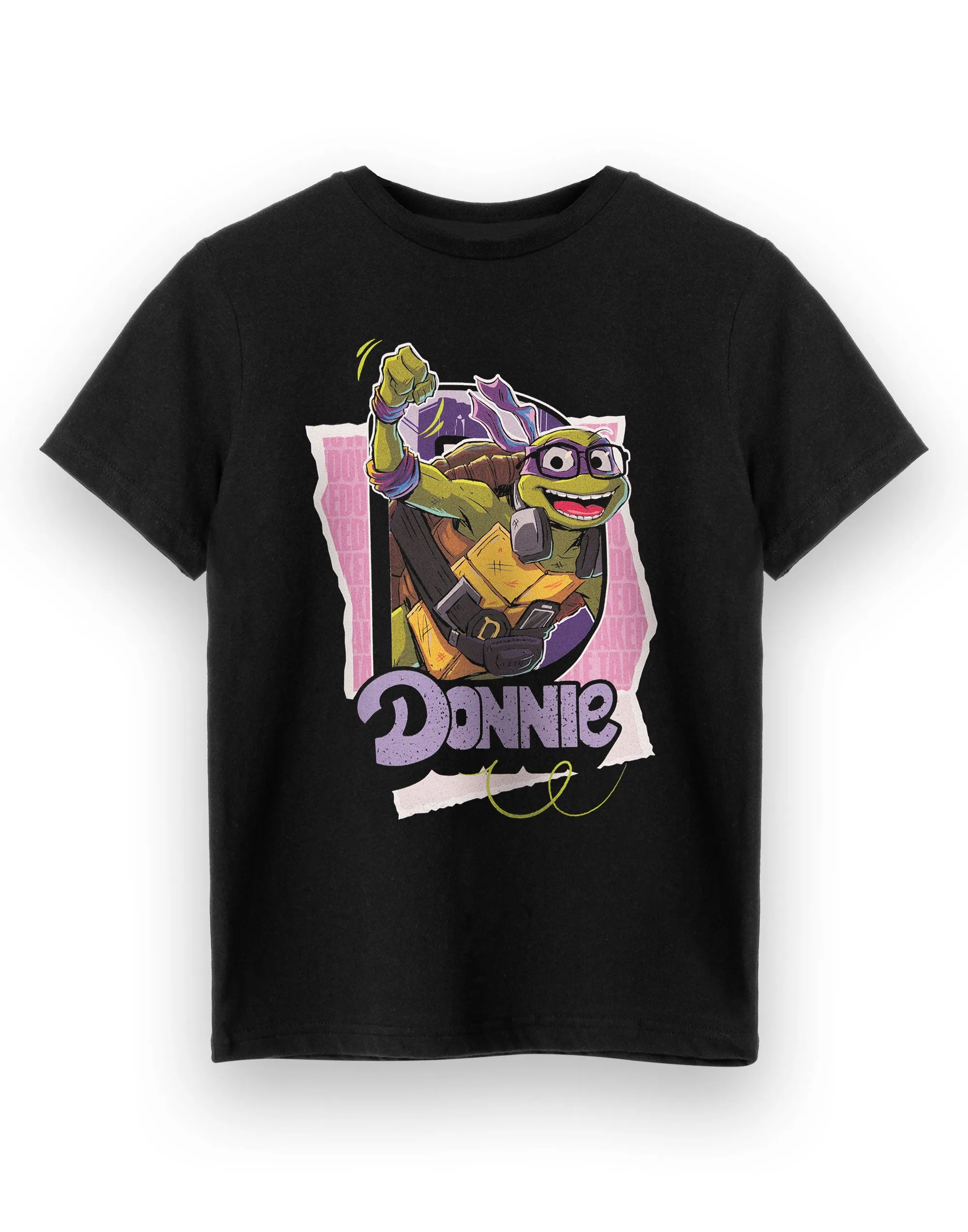 Teenage Mutant Ninja Turtles Boys Donnie Black Short Sleeved T-Shirt