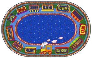 The Good Friend Train Kids Educational Oval Rug