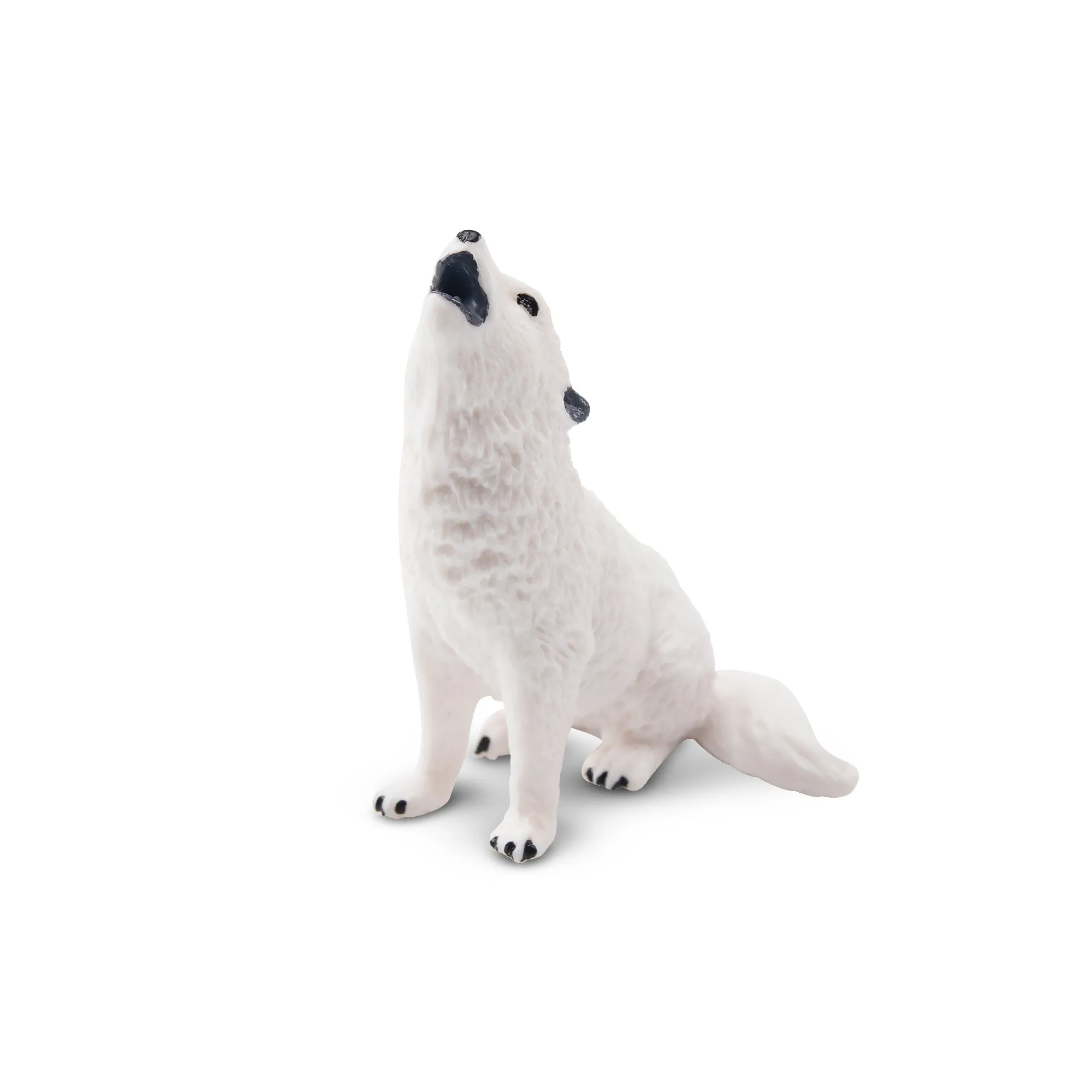 Toymany Howling Arctic Wolf Figurine Toy - Small Size