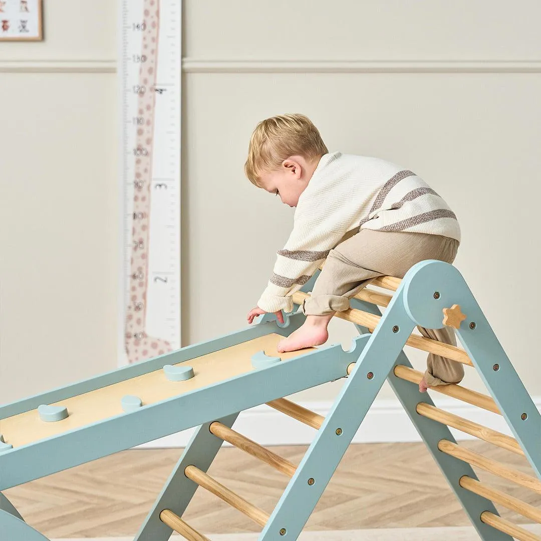 Tutti Bambini Scala Montessori 3 In 1 Pikler Climbing Frame With Climbing Wall  - Ocean Stone