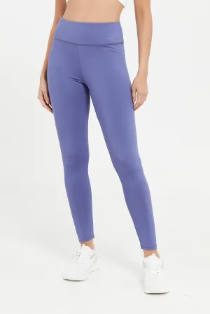 Women Navy Basic Active Leggings