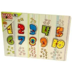 Wood Works Alphabet Wooden Educational Letter and Number Peg Puzzle