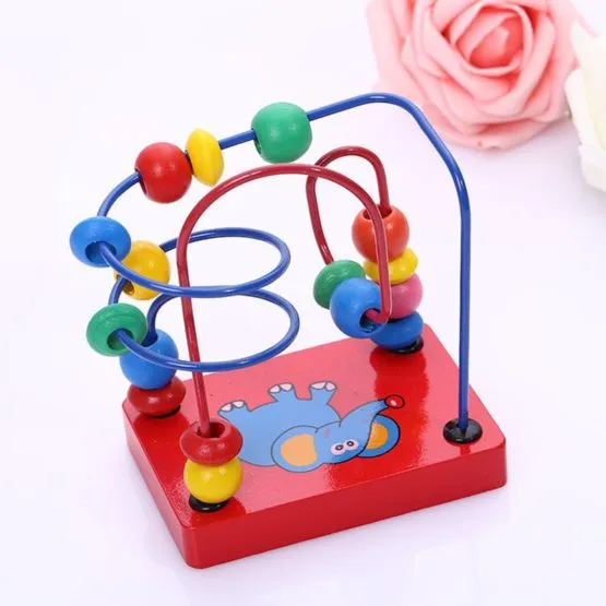 Wooden Early Education Round Bead Kids Toys Brick